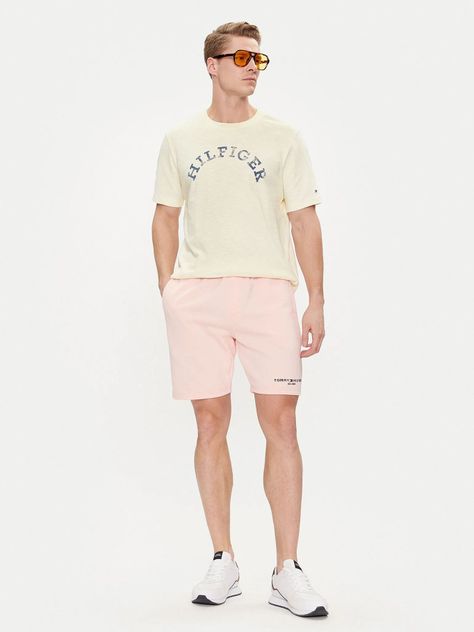 Polera Logo Arqueado Regular Fit Beige Tommy Hilfiger-1