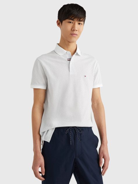 Polo Microestampada Slim Fit Blanco Tommy Hilfiger-0