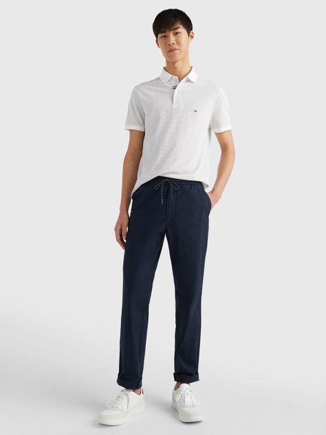Polo Microestampada Slim Fit Blanco Tommy Hilfiger-1