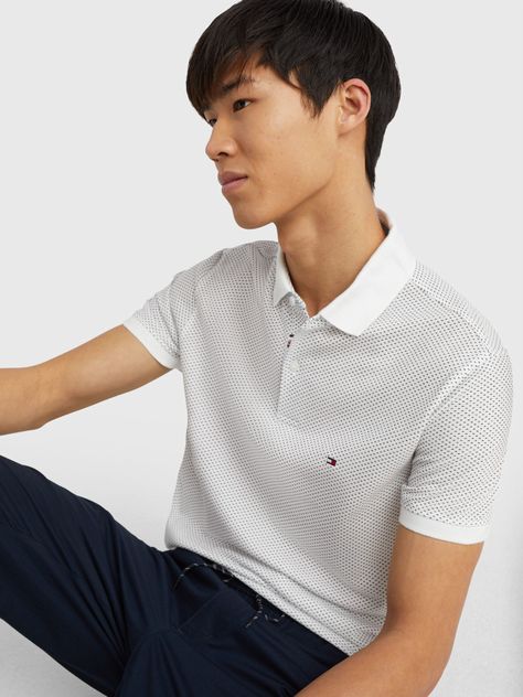 Polo Microestampada Slim Fit Blanco Tommy Hilfiger-3