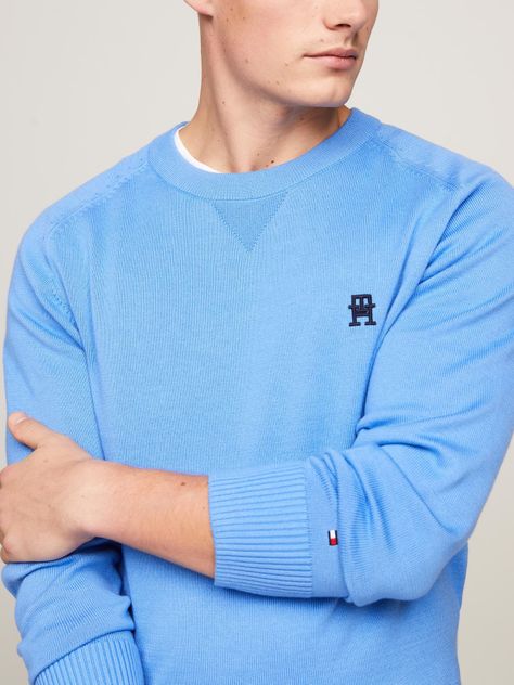 Sweater Relaxed Logo Monogram Celeste Tommy Hilfiger-3