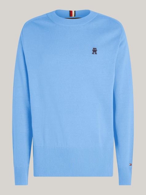 Sweater Relaxed Logo Monogram Celeste Tommy Hilfiger-4