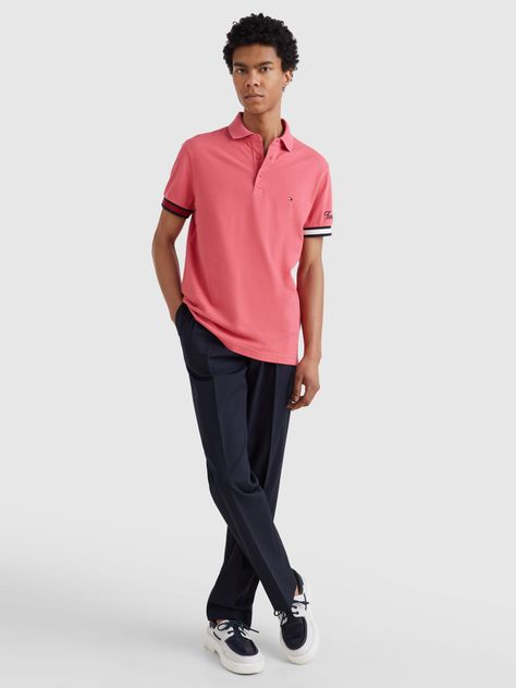 Polo Flag Logo Slim Fit Rosado Tommy Hilfiger-1
