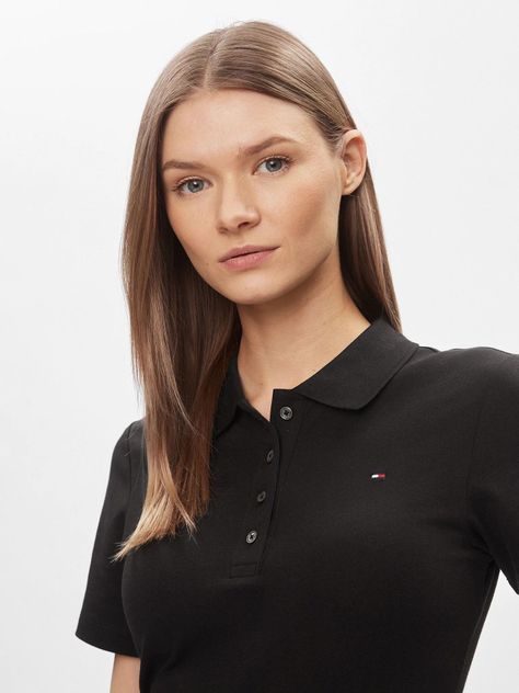 Polo Slim Fit Con Tejido Pique Negro Tommy Hilfiger-3