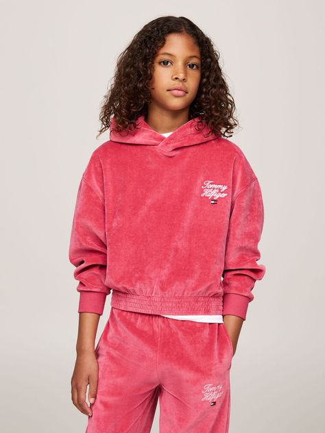 Polerón Hoodie Niña Logo Script Rosado Tommy Hilfiger-0