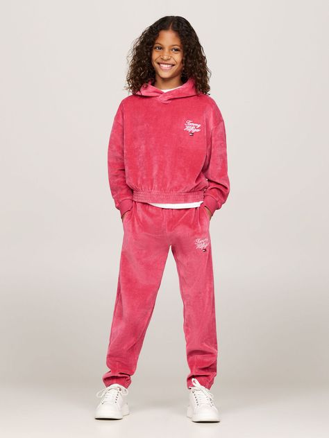 Polerón Hoodie Niña Logo Script Rosado Tommy Hilfiger-1