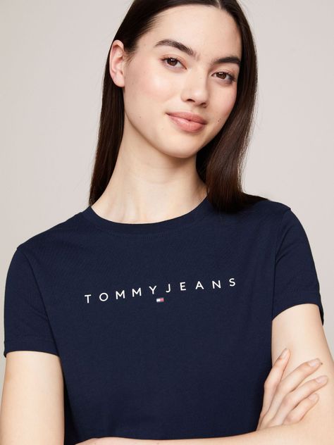 Polera Linear Con Logo Slim Fit Azul Tommy Jeans-3