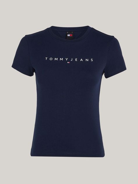 Polera Linear Con Logo Slim Fit Azul Tommy Jeans-4