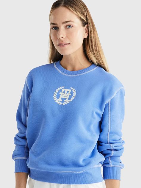 Polerón Logo Monogram Circular Celeste Tommy Hilfiger-3