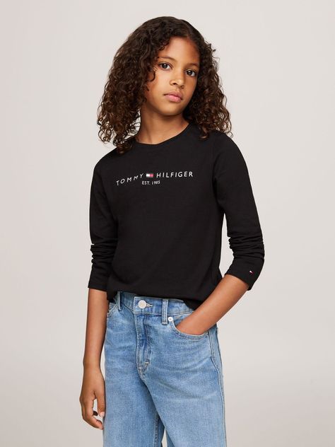 Polera De Niña Essential Cotton Negro Tommy Hilfiger-0