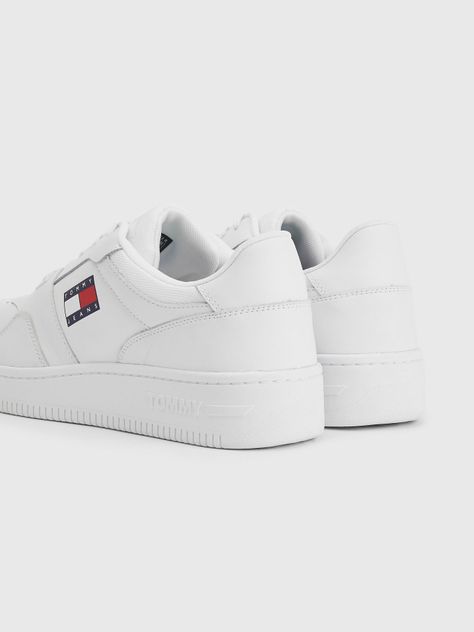 Zapatilla Sport Retro De Cuero Blanco Tommy Hilfiger-1