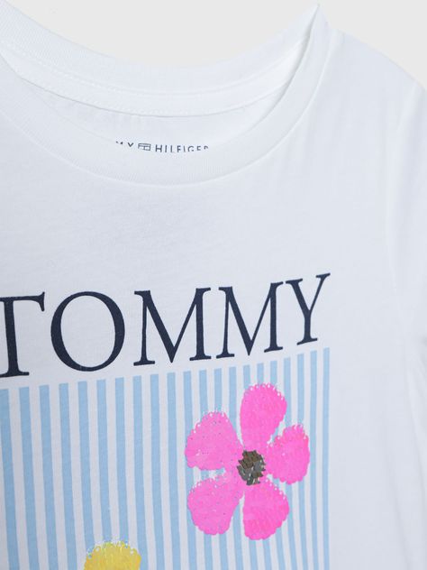 Polera Con Flores Y Logo Blanco Tommy Hilfiger-3