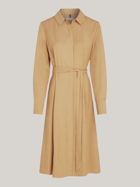 Vestido Midi Con Cinturón Beige Tommy Hilfiger-4