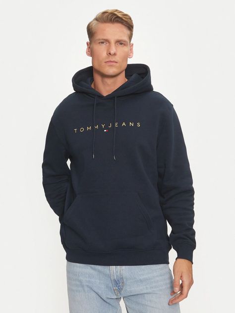 Polerón Hoodie Con Logo Bordado Azul Tommy Jeans-0