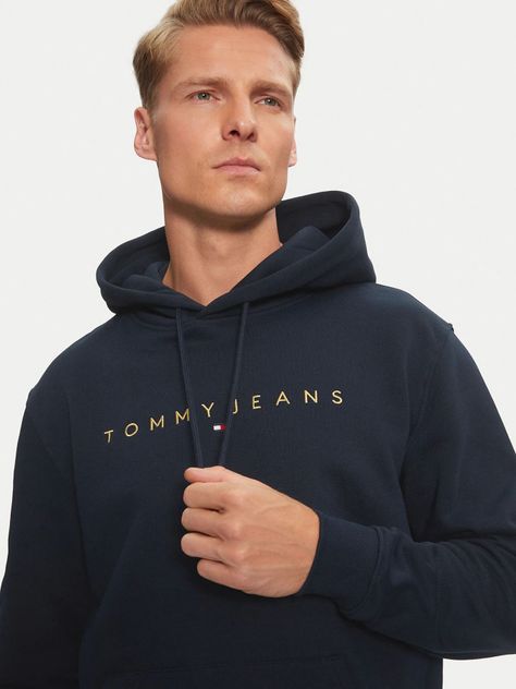 Polerón Hoodie Con Logo Bordado Azul Tommy Jeans-3