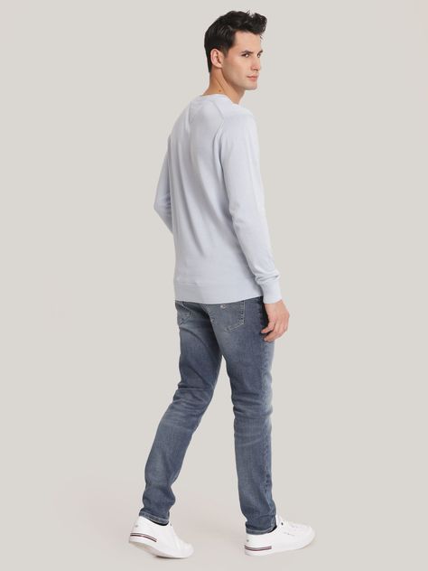 Sweater Básico Signature V-Neck Celeste Tommy Hilfiger-2