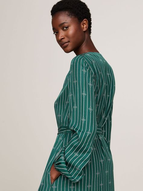 Vestido Fruncido De Corte Evasé Verde Tommy Hilfiger-3