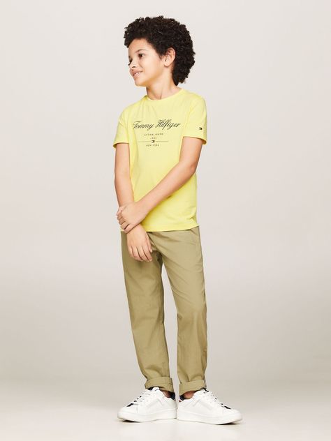 Polera Logo Script Amarillo Tommy Hilfiger-1