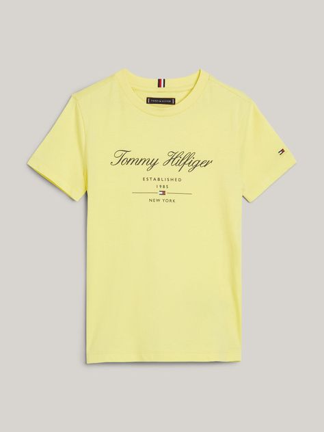 Polera Logo Script Amarillo Tommy Hilfiger-4
