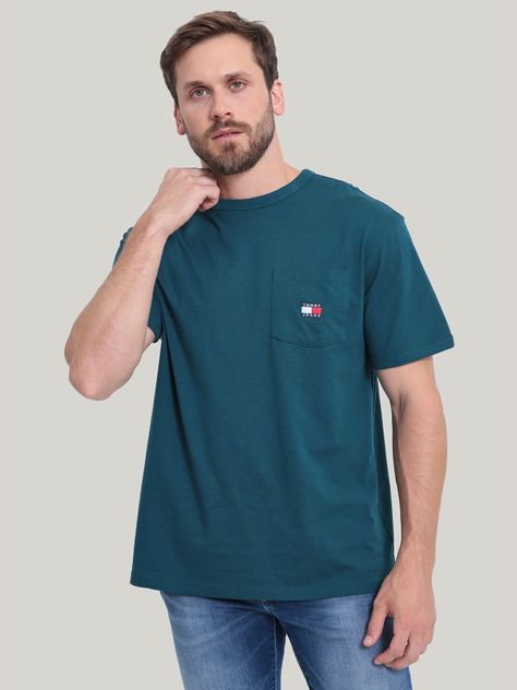 Polera De Corte Regular Bolsillo Verde Tommy Hilfiger-0