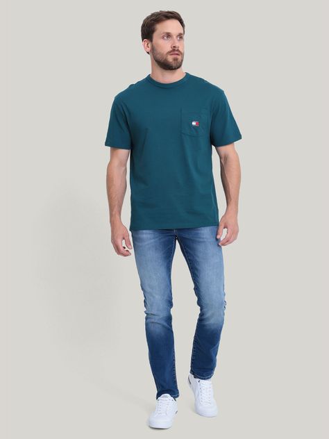 Polera De Corte Regular Bolsillo Verde Tommy Hilfiger-1