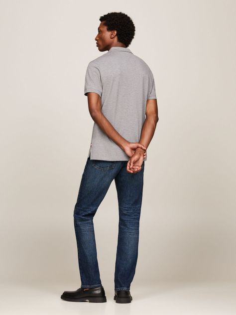 Polo Con Cinta Logo Distintiva Gris Tommy Hilfiger-2
