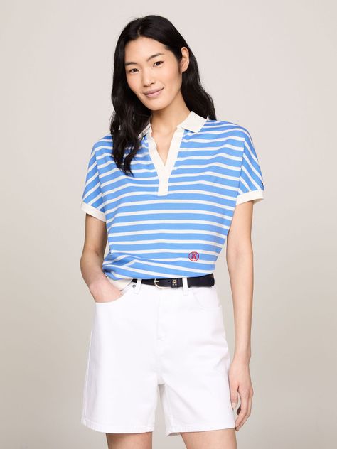 Polo Con Diseño A Rayas Azul Tommy Hilfiger-0