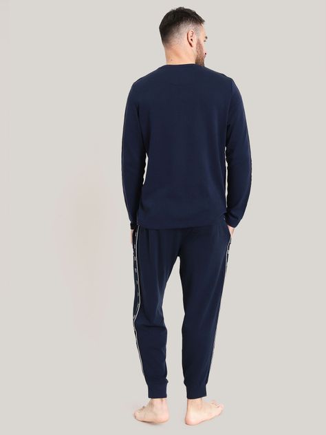 Pijama Pantalón Con Logo Azul Tommy Hilfiger-2