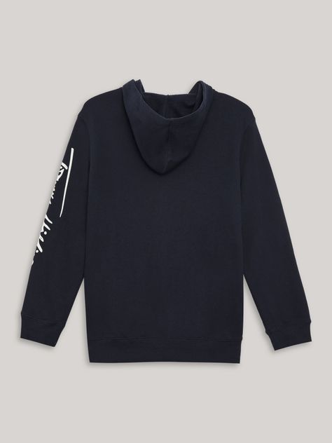 Polerón Hoodie De Niño Logo Script Azul Tommy Hilfiger-1
