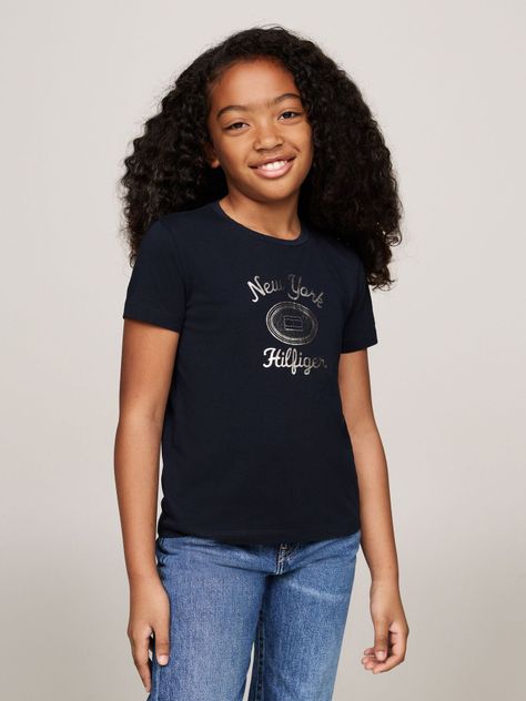 Polera Con Logo Metalizado Azul Tommy Hilfiger-0