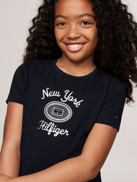Polera Con Logo Metalizado Azul Tommy Hilfiger-3