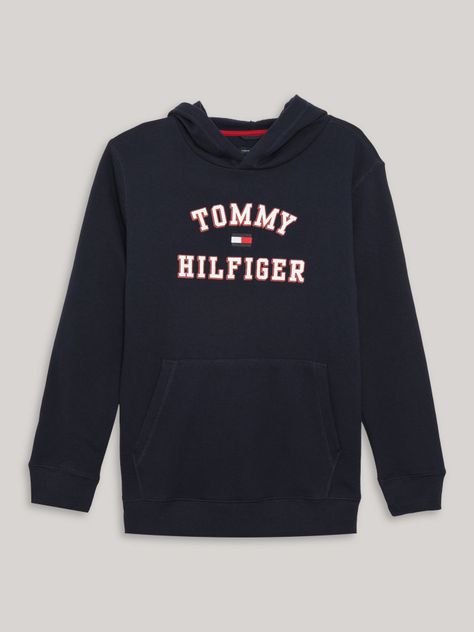 Polerón Niño Hoodie C Logo Varsity Azul Tommy Hilfiger-0