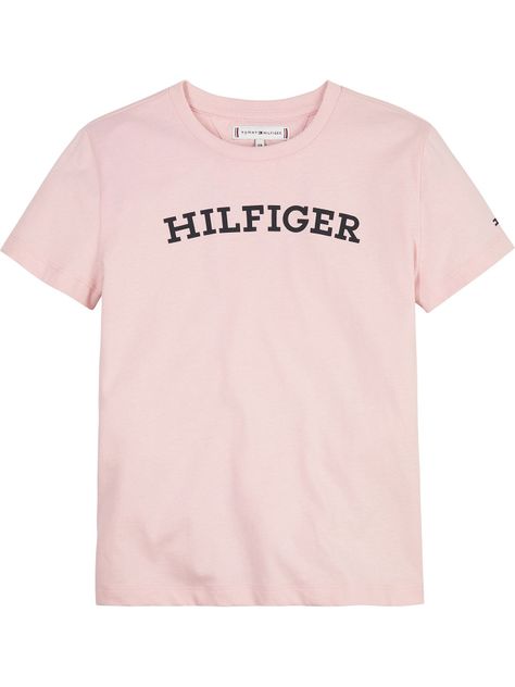 Polera De Niña Con Logo Monotype Rosado Tommy Hilfiger-0