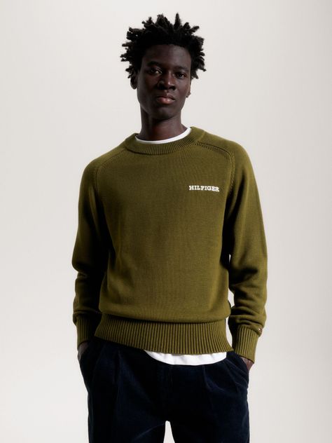 Sweater C-Neck Monotype Verde Tommy Hilfiger-0