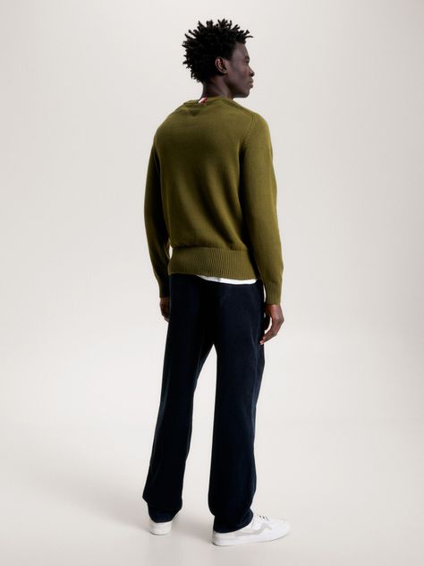 Sweater C-Neck Monotype Verde Tommy Hilfiger-2