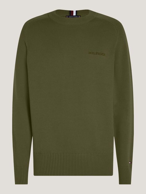 Sweater C-Neck Monotype Verde Tommy Hilfiger-4