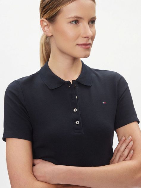 Polo Slim Fit Con Tejido Pique Azul Tommy Hilfiger-3