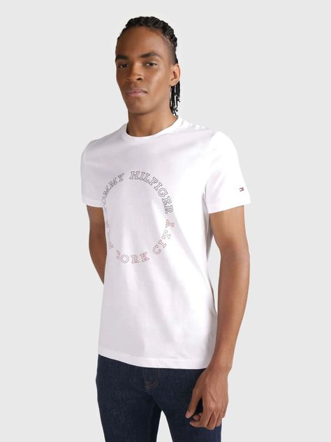 Polera Slim Fit Logo Monotype Blanco Tommy Hilfiger-0