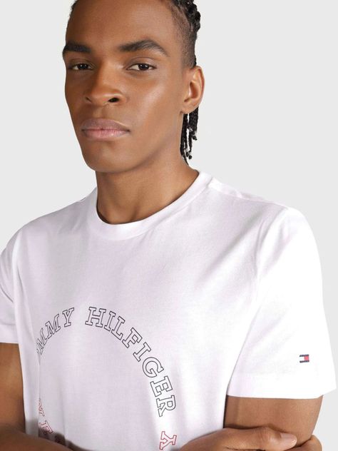 Polera Slim Fit Logo Monotype Blanco Tommy Hilfiger-3