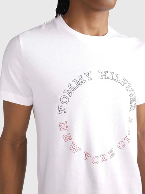 Polera Slim Fit Logo Monotype Blanco Tommy Hilfiger-4