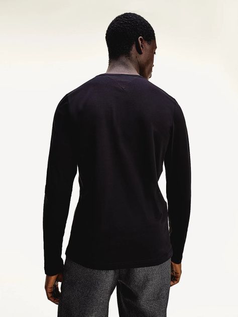 Polera Stretch Slim Negro Tommy Hilfiger A2-1
