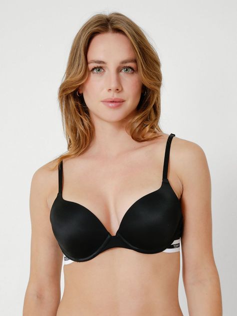 Brassier Micro Push Up Con Logo Negro Tommy Hilfiger-0