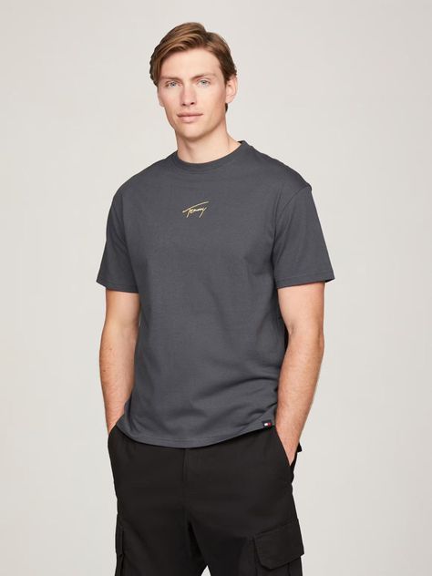 Polera Gold Signature Regular Fit Gris Tommy Hilfiger-0