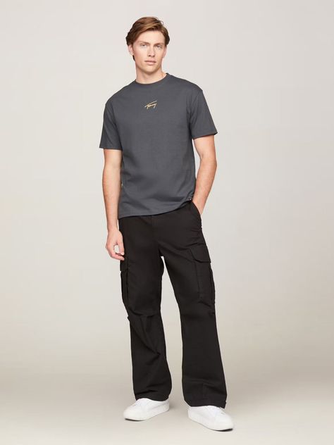 Polera Gold Signature Regular Fit Gris Tommy Hilfiger-1