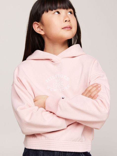 Polerón Hoodie Amplio Con Logo Rosado Tommy Hilfiger-3