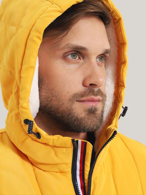 Parka Hoodie Quilted Con Logo Amarillo Tommy Hilfiger-3