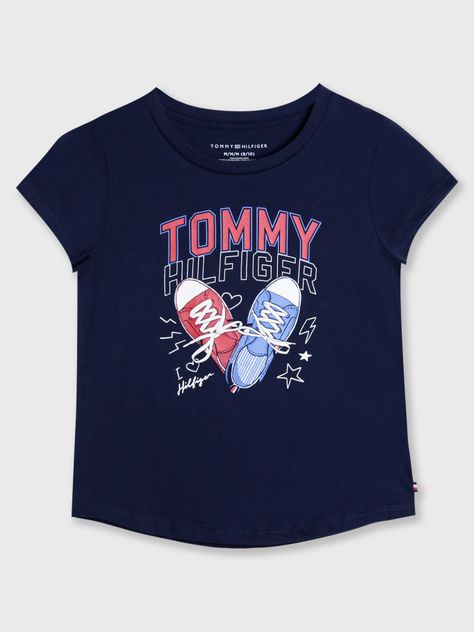 Polera Logo Sneakers Estampado Azul Tommy Hilfiger-0