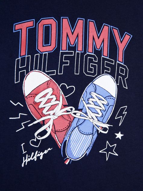 Polera Logo Sneakers Estampado Azul Tommy Hilfiger-2