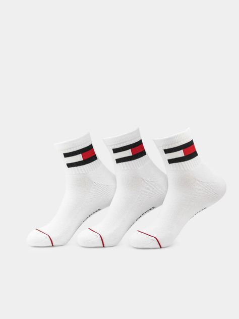 Pack De 3 Pares Calcetines Logo Blanco Tommy Hilfiger-0