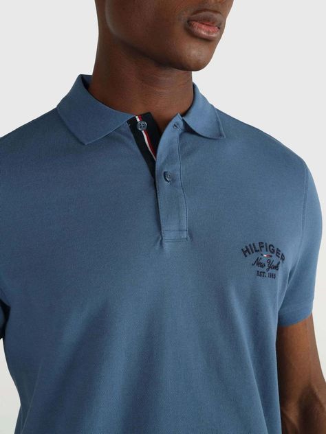 Polo Logo Bordado Regular Fit Azul Tommy Hilfiger-3